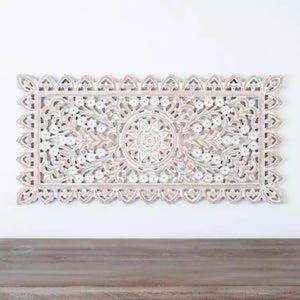 Carved Mango Wood Panel Floral