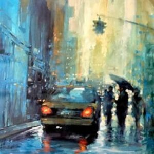 City in the Rain Oil by David Molnar