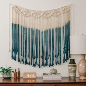 Dip-Dyed Macramé Wall Hanging Indigo