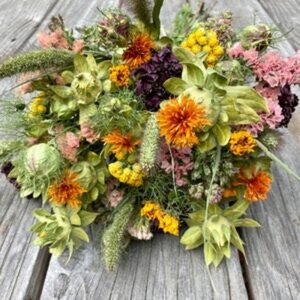 Dried Flower Arrangement Autumn Tones
