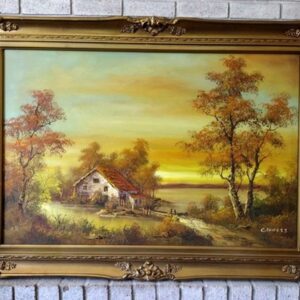 English Cottage Garden Oil by Clara Hutchins