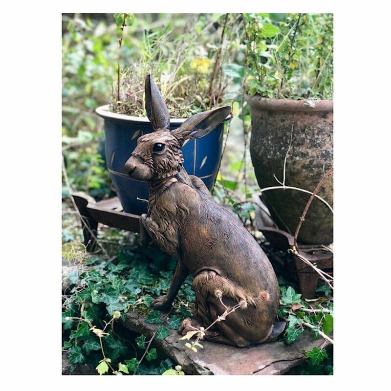 Garden Hare Cast Iron Sculpture