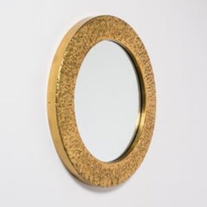 Hammered Brass Circular Mirror