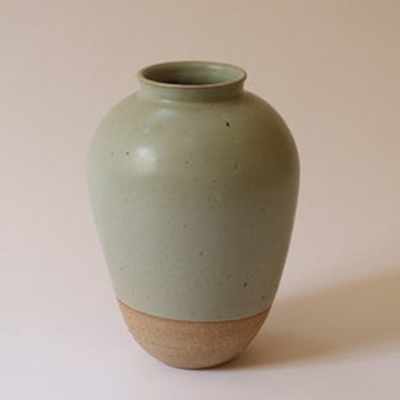 Handthrown Stoneware Vase Sage Green