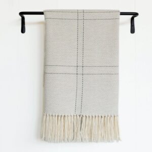 Handwoven Wool Throw Charcoal and Ochre