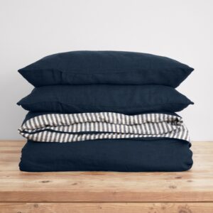 Indigo Linen Duvet Cover Double