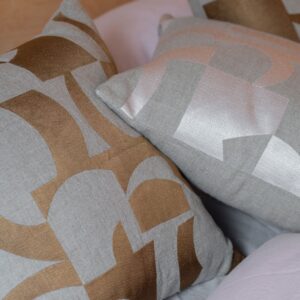 Linen Cushion Cover Abstract Print