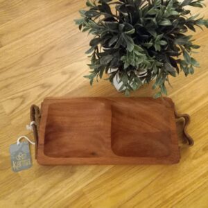 Oak and Leather Serving Tray