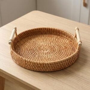 Rattan Tray Large Oval with Handles