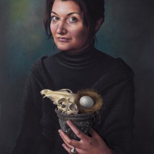 Self Portrait in Green Oil by Miriam Cross