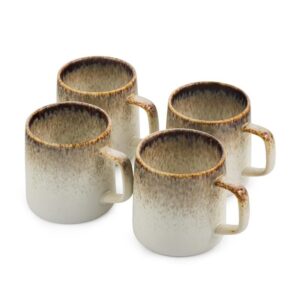 Set of 4 Stoneware Mugs Reactive Glaze